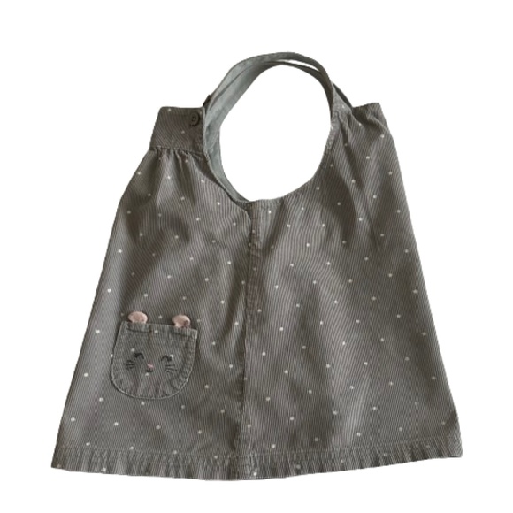 *SOLD*.   Carter's Baby Girl 24M Gray & White Polkadots Sleeveless Cotton Dress - Picture 3 of 11